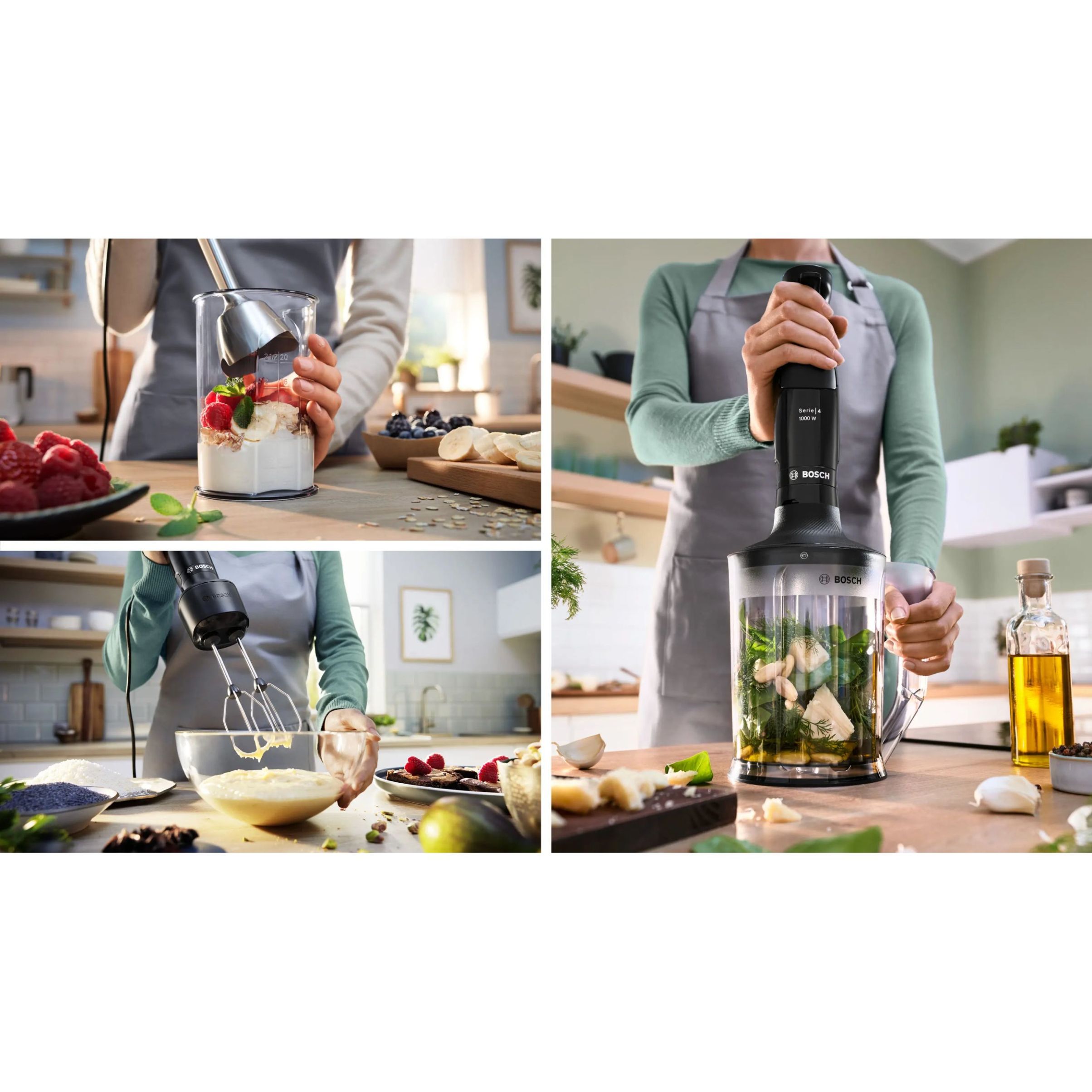 Blender de mână BOSCH Serie 4 ErgoMaster MSM4B654, 1000W, Antracit