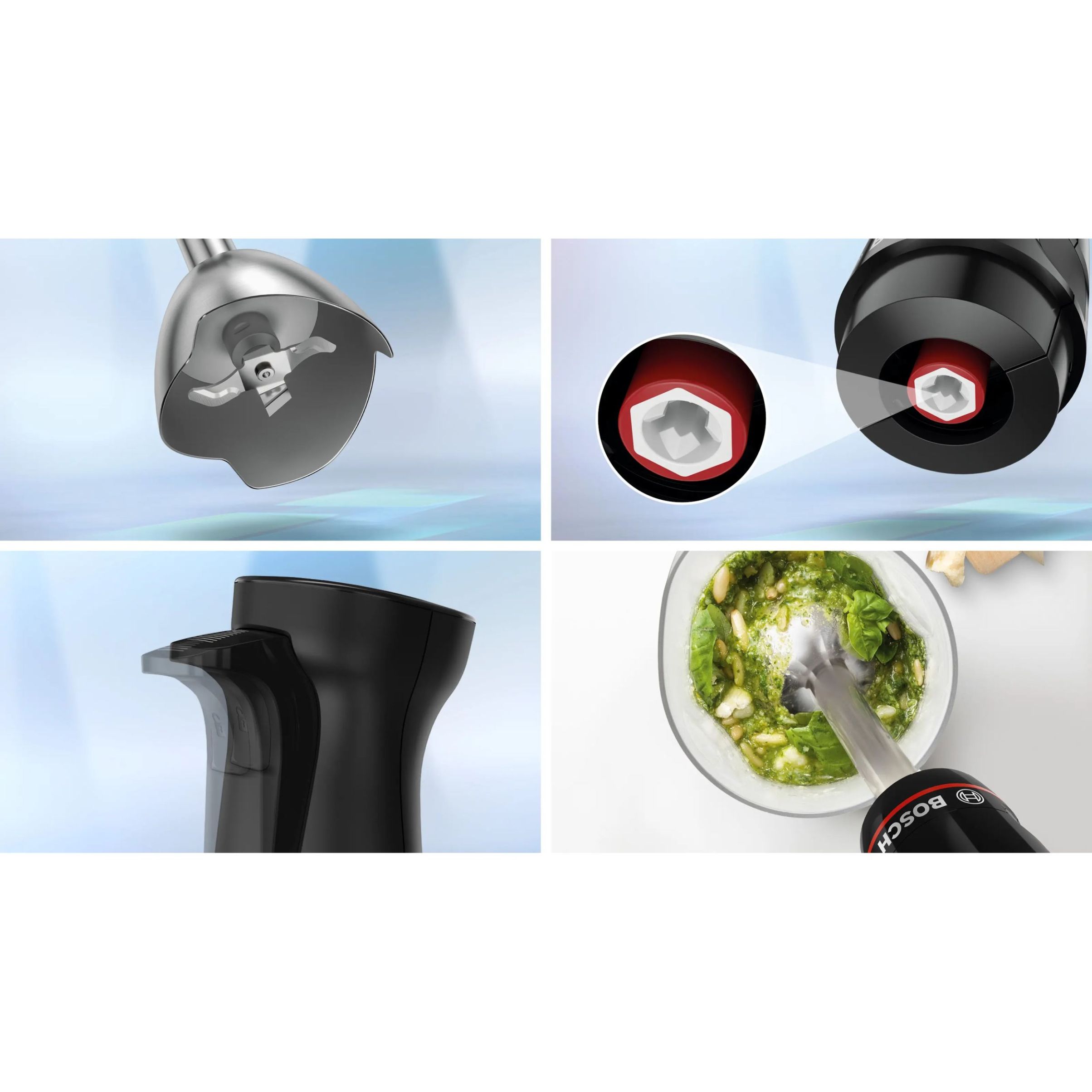 Blender de mână BOSCH Serie 4 ErgoMaster MSM4B624, 1000W, Piano Black