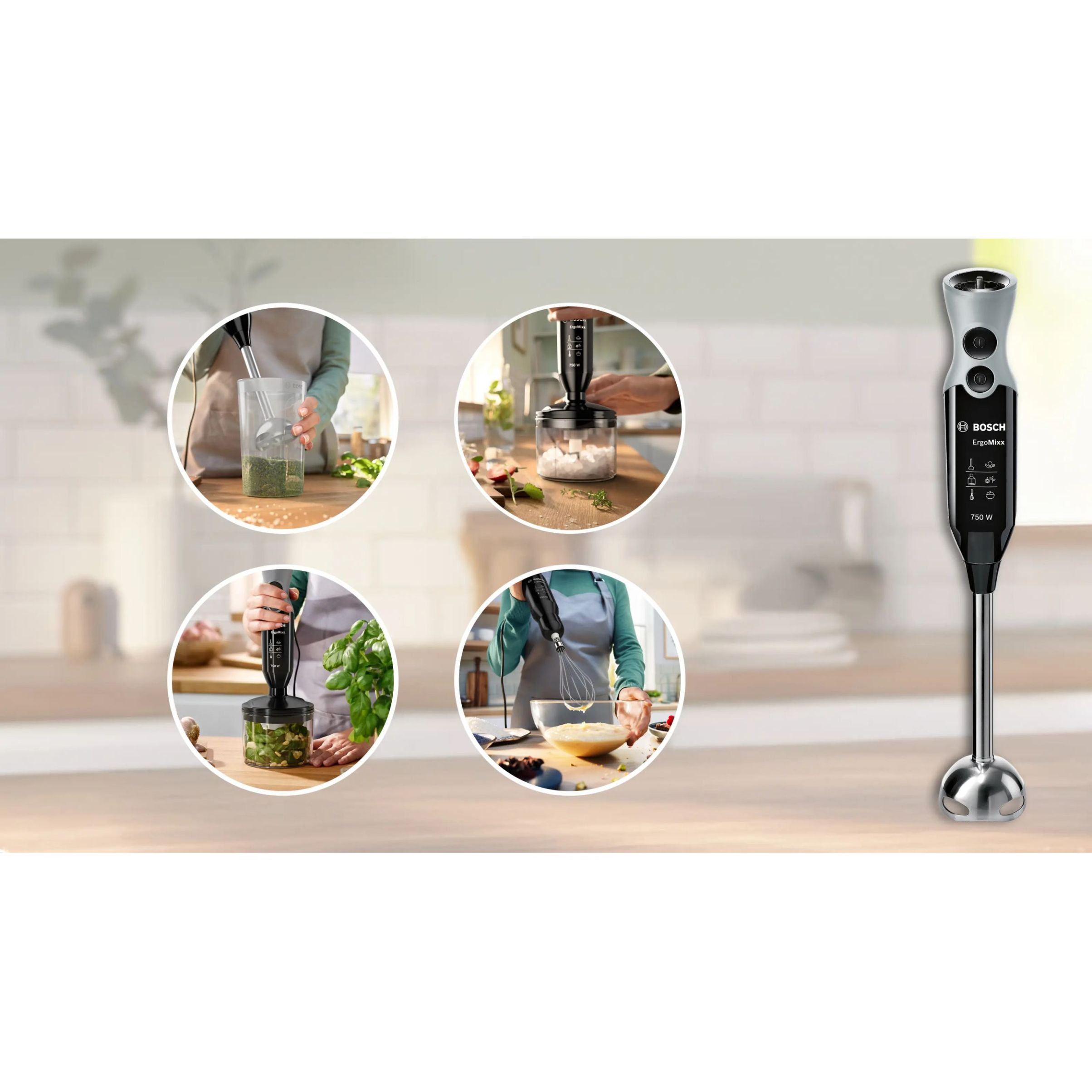 Blender de mână BOSCH ErgoMixx MSM67170, 750W