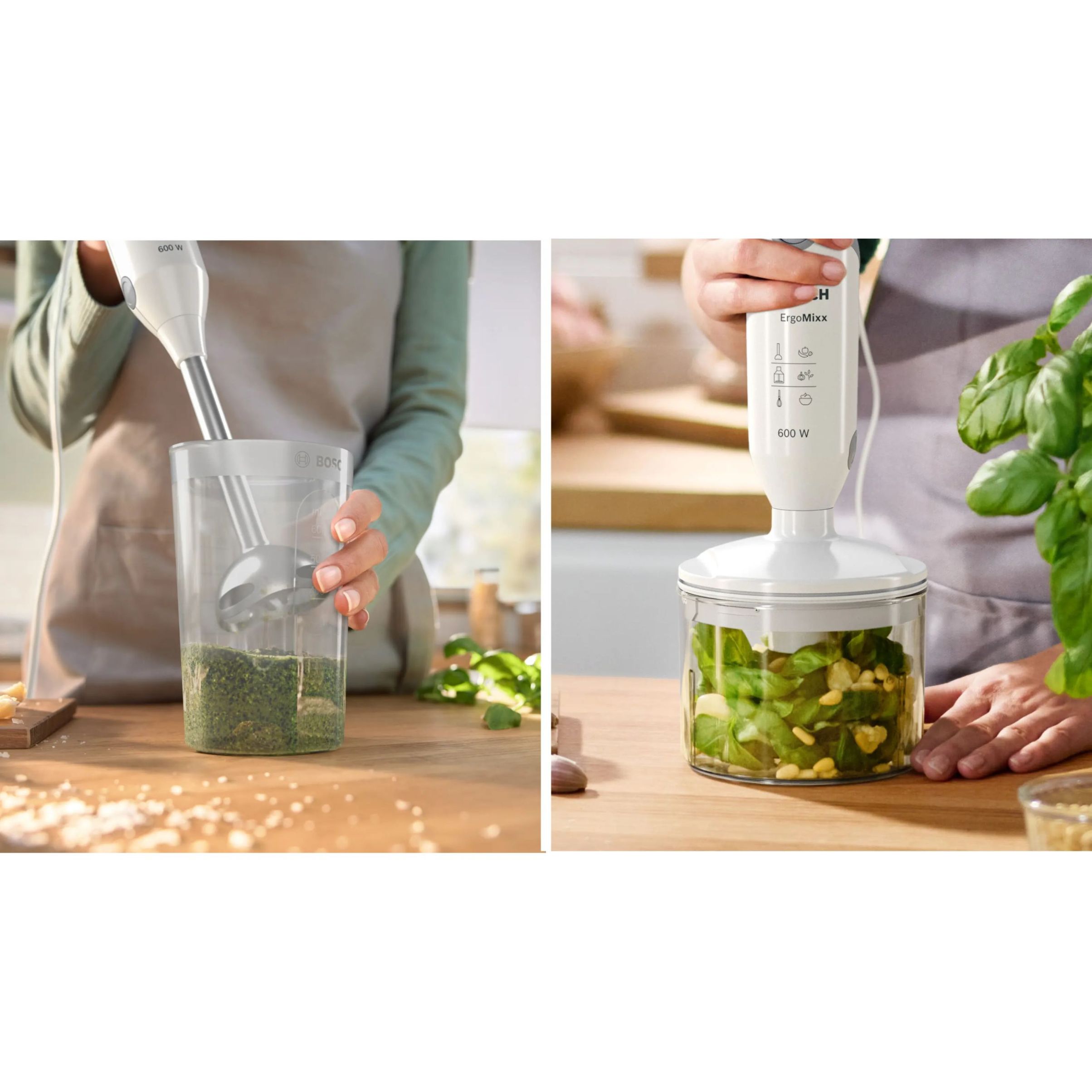 Blender de mână BOSCH ErgoMixx MSM66120, 600W, Alb