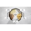 Robot de bucătărie planetar BOSCH Serie 8 MUMS8 Scale MUMS8ZS18, 1800W (7 trepte), Bol inox șlefuit 6l cu mânere, Set patiserie, Cântar, Cronometru, SoftStart, AirCooling, Carcasă metalică, Pearl Silver