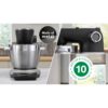 Robot de bucătărie planetar BOSCH Serie 8 MUMS8 Scale MUMS8ZS18, 1800W (7 trepte), Bol inox șlefuit 6l cu mânere, Set patiserie, Cântar, Cronometru, SoftStart, AirCooling, Carcasă metalică, Pearl Silver