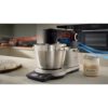 Robot de bucătărie planetar BOSCH Serie 8 MUMS8 Scale MUMS8ZS18, 1800W (7 trepte), Bol inox șlefuit 6l cu mânere, Set patiserie, Cântar, Cronometru, SoftStart, AirCooling, Carcasă metalică, Pearl Silver
