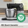 Robot de bucătărie planetar BOSCH Serie 8 MUMS8 Scale MUMS8ZS00, 1800W (7 trepte), Bol inox șlefuit 6l cu mânere, Set patiserie, Cântar, Cronometru, SoftStart, AirCooling, Carcasă metalică, Pearl Silver