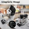 Robot de bucătărie planetar BOSCH Serie 8 MUMS8 Scale MUMS8ZS00, 1800W (7 trepte), Bol inox șlefuit 6l cu mânere, Set patiserie, Cântar, Cronometru, SoftStart, AirCooling, Carcasă metalică, Pearl Silver