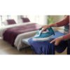 Fier de călcat cu abur Philips Seria 3000 DST3011/20, 2100W, Continuu 30g/min, Jet 140g, Rezervor 300ml, Talpă Ceramică, C1.9m, G1.27kg, Light Blue