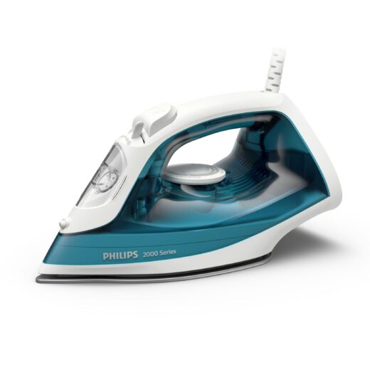 Fier de călcat cu abur Philips Seria 2000 DST2010/90  2000W  Continuu 25g/min  Jet 140g  Rezervor 250ml  Talpă neaderentă  C1.9m  G0.98kg  Petrol Blue