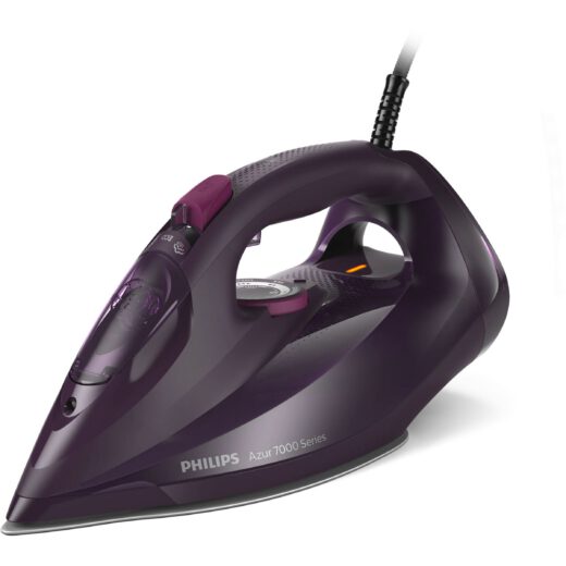 Fier de călcat cu abur Philips Azur Seria 7000 DST7061/30  3000W  Continuu 55g/min  Jet 250g  Rezervor 300ml  Talpă SteamGlide Elite  Oprire automată  C2m  G1.82kg  Dark Magic Violet