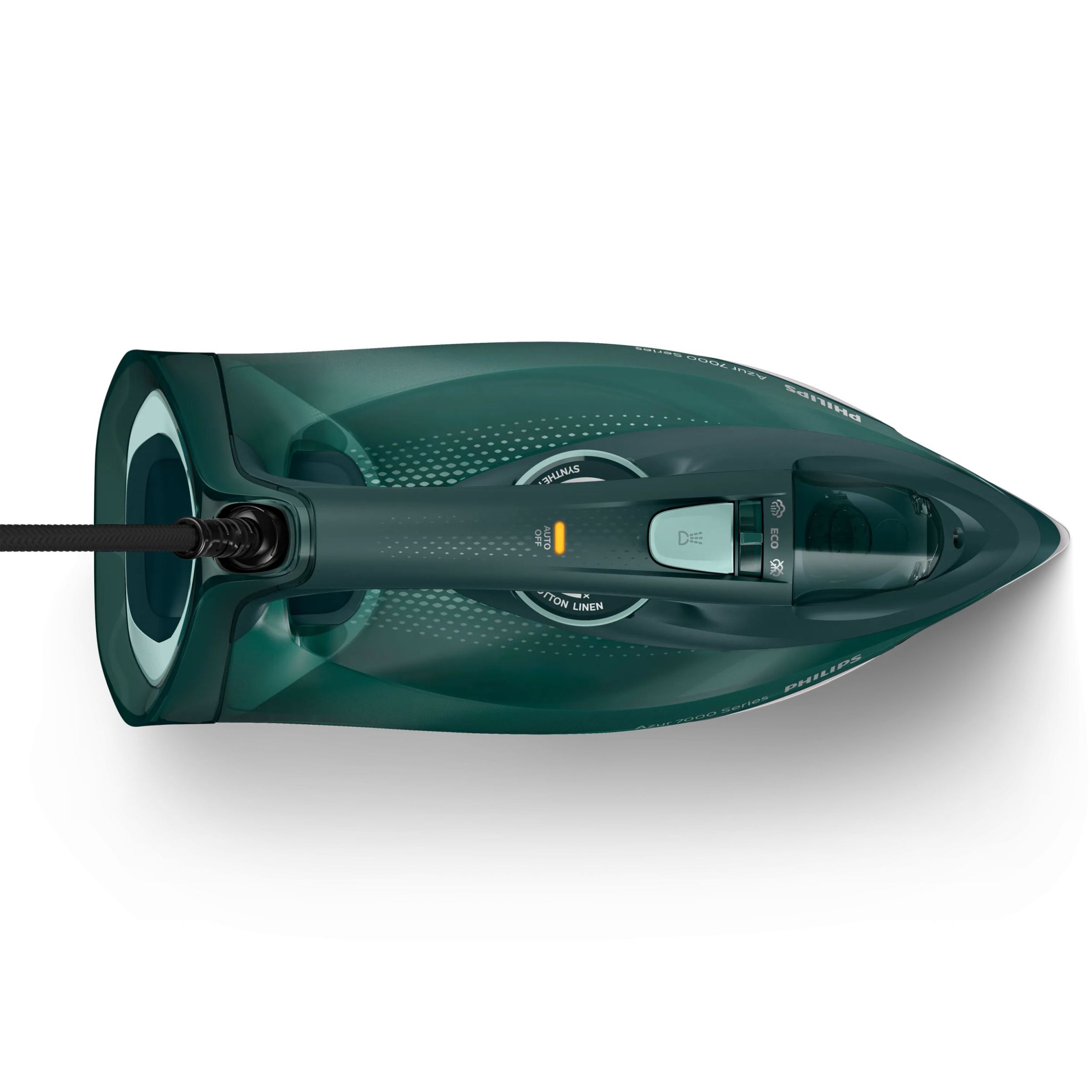 Fier de călcat cu abur Philips Azur Seria 7000 DST7050/70, 2800W, Continuu 50g/min, Jet 250g, Rezervor 300ml, Talpă SteamGlide Elite, Oprire automată, C2m, G1.82kg, Opal Green