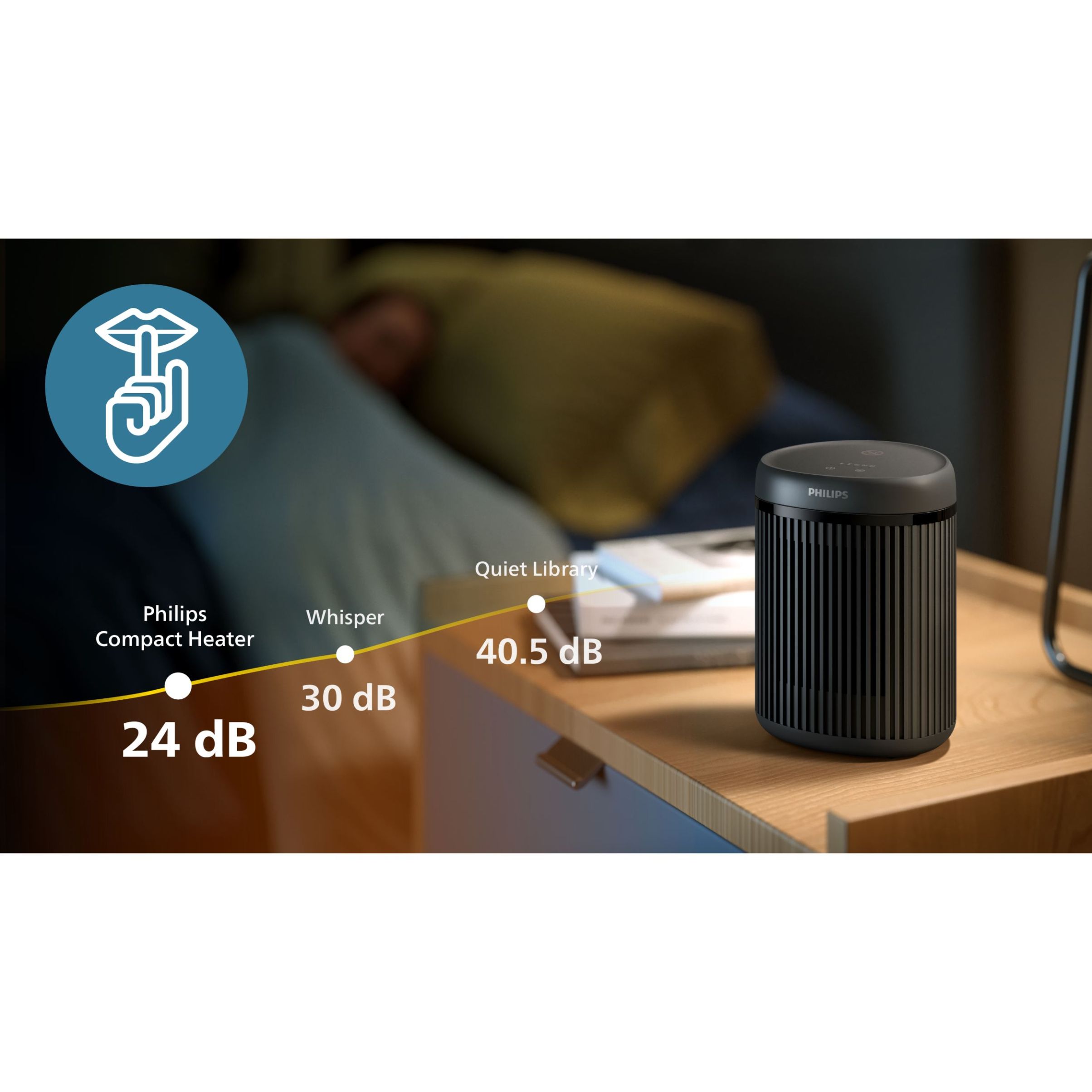 Aerotermă ceramică compactă Philips Seria 2000 CX2120/01, Dark Gray