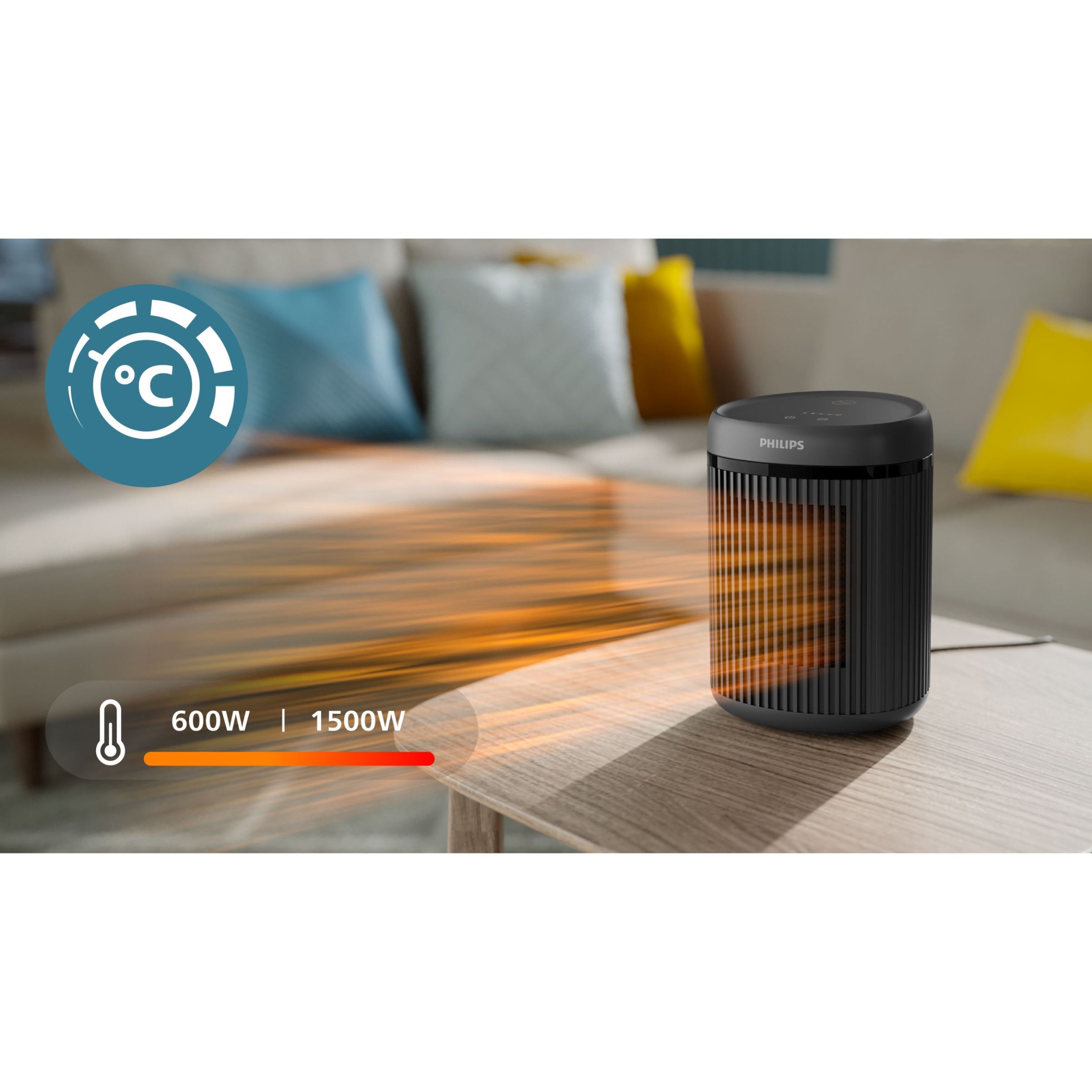 Aerotermă ceramică compactă Philips Seria 2000 CX2120/01, Dark Gray