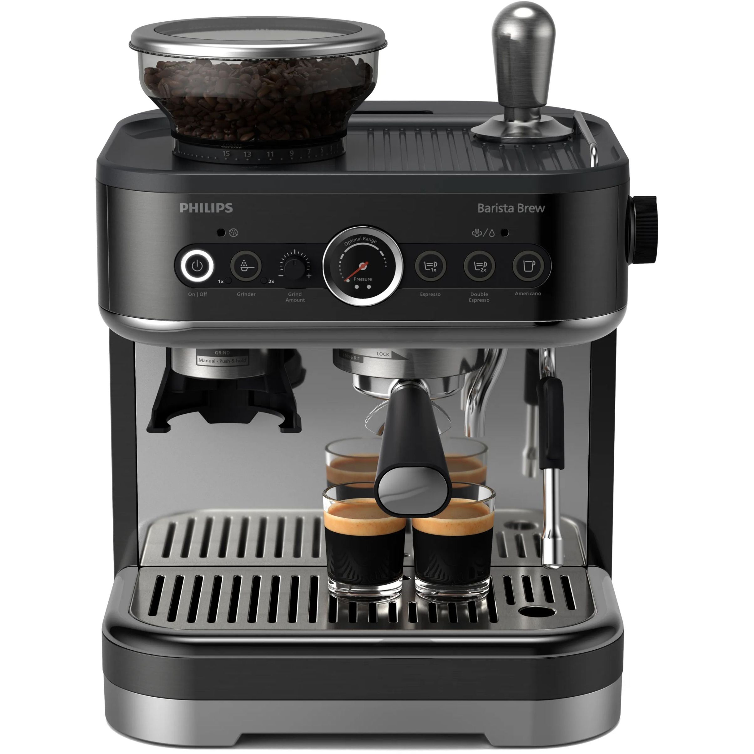 Espressor semi-automat Philips Barista Brew PSA3218/10  1350W  15 bar  2.3l  Metal Black