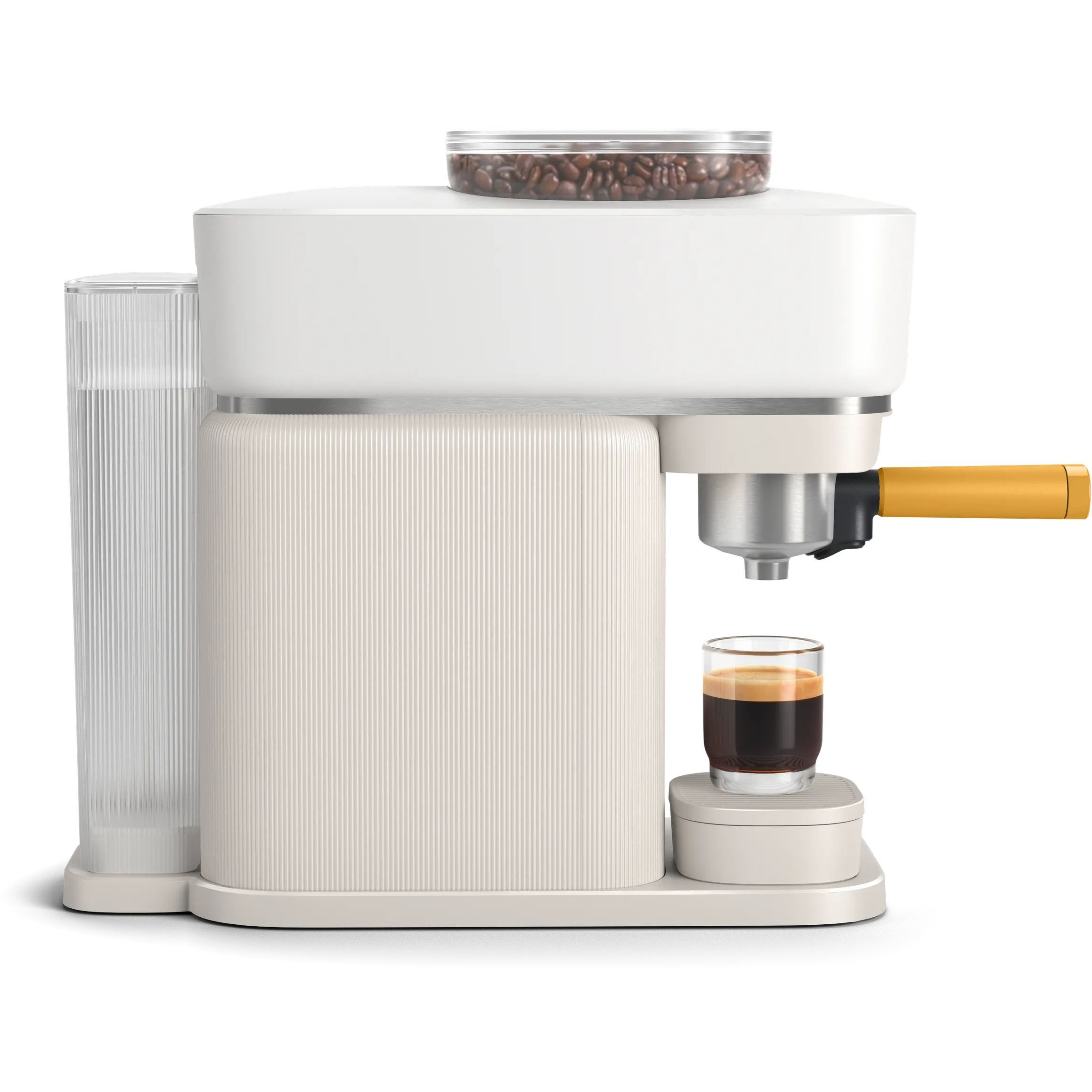 Espressor manual Philips Baristina BAR300/03  16 bar  Râșniță ceramică  Boabe 170gr  Rezervor 1.2l  Platformă pentru cești  Oprire automată  Espresso și Lungo  Portafiltru galben  Milky White
