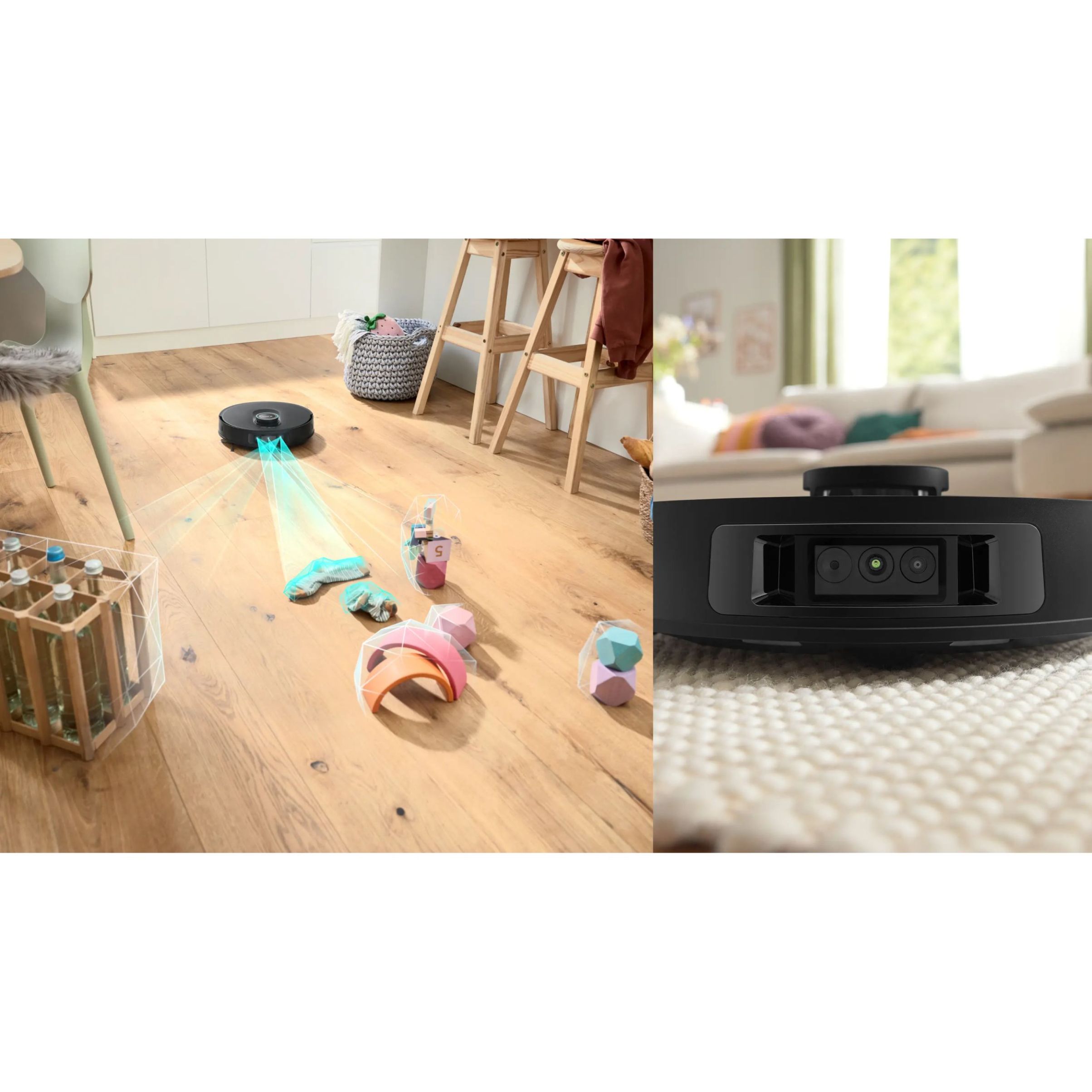 Aspirator robot BOSCH Spotless Max Cam BCRDW3BX, Apă 55ml, Rezervor 0.3l, Perie Carbon Power, Funcție Reduced Tangling, Navigare ușoară, Negru