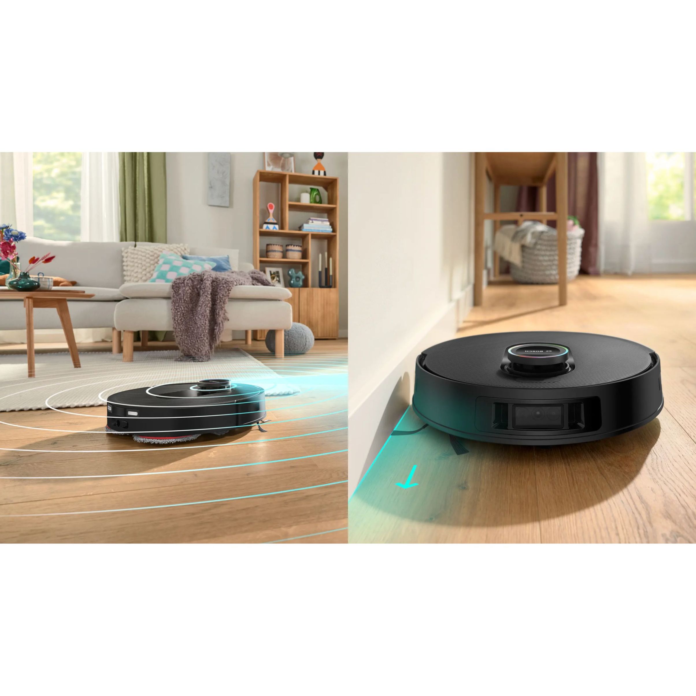 Aspirator robot BOSCH Spotless Max Cam BCRDW3BX, Apă 55ml, Rezervor 0.3l, Perie Carbon Power, Funcție Reduced Tangling, Navigare ușoară, Negru
