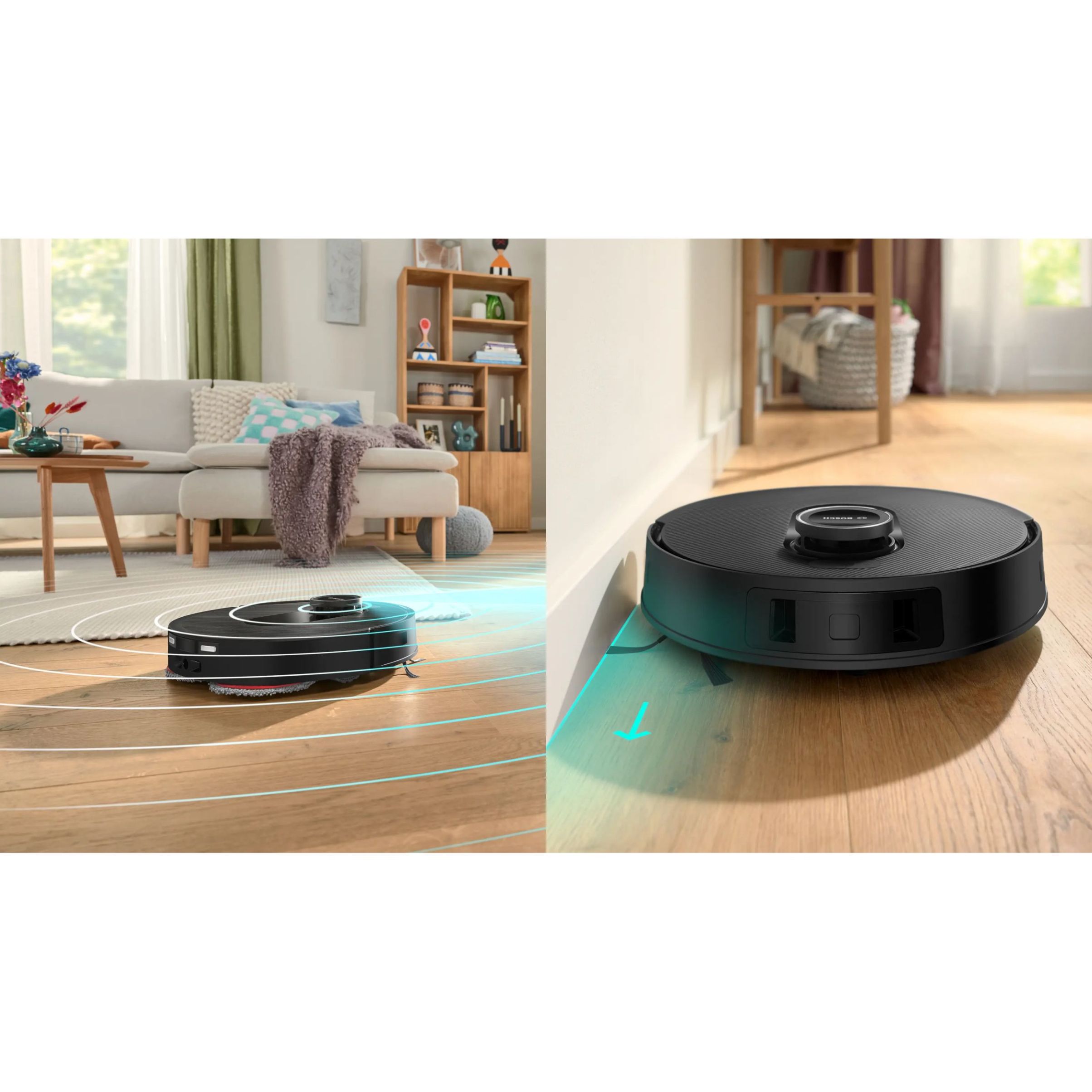 Aspirator robot BOSCH Spotless Max BCRDW3BAB, Apă 55ml, Rezervor 0.3l, Perie Carbon Power, Funcție Reduced Tangling, Navigare ușoară, Negru