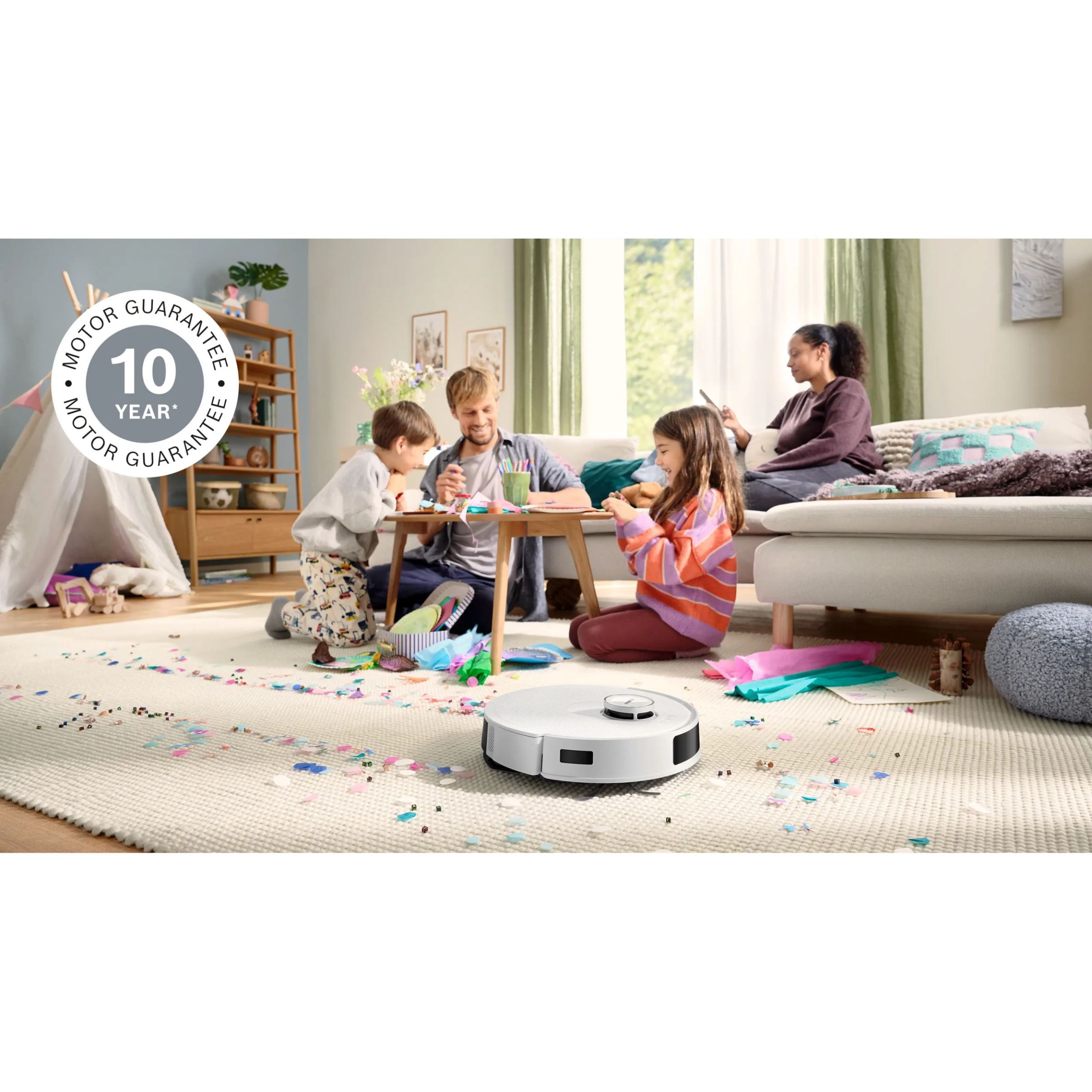 Aspirator robot BOSCH Spotless Advanced+ BCRD2W, Apă 180ml, Rezervor 0.4l, Stație 1.5l, Perie Carbon Power, Stație de curățare uscată, Funcție Reduced Tangling, Navigare ușoară, Alb