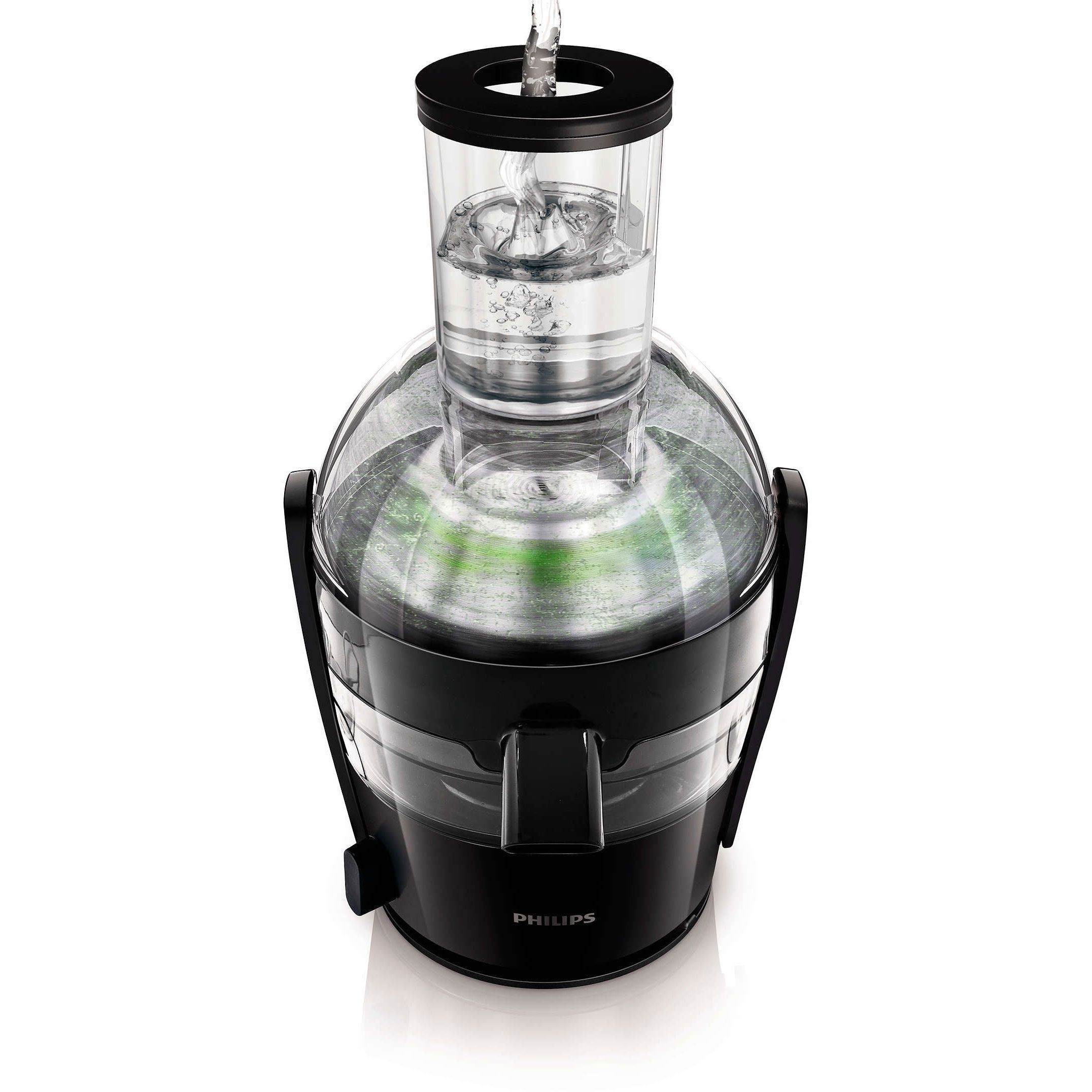 Storcător de fructe centrifugal Philips Viva HR1855/70, 800W (o viteză), Capacitate 2l, Tub alimentare XL 7.5cm, Cană 800ml, Cablu 1m, Sită QuickClean, Curățare rapidă Pre-Clean, Funcție anti-picurare, 78dBA, Blac