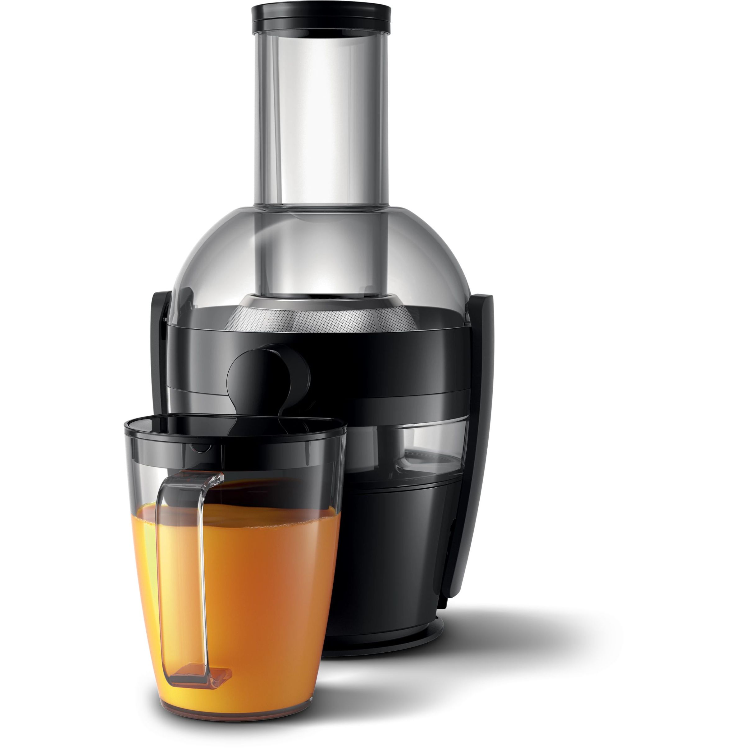 Storcător de fructe centrifugal Philips Viva HR1855/70, 800W (o viteză), Capacitate 2l, Tub alimentare XL 7.5cm, Cană 800ml, Cablu 1m, Sită QuickClean, Curățare rapidă Pre-Clean, Funcție anti-picurare, 78dBA, Blac