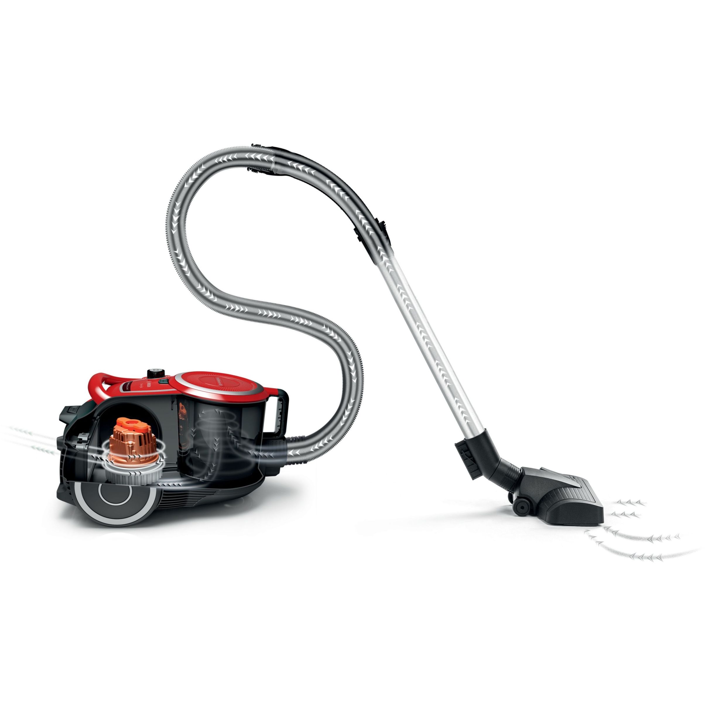 Aspirator fără sac BOSCH Serie 6 ProSilence BGC41Q69, 600W, Nivel minim de zgomot și manevrare ușoară, Tehnologie AirCycle, Sistem EasyClean, Filtru igienic HEPA, Sistem QuattroPower, Metallic Red Cherry