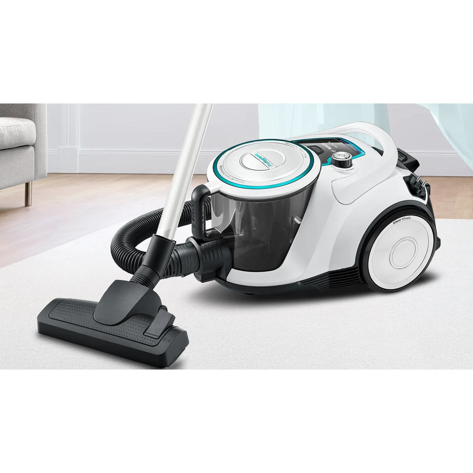 Aspirator fără sac BOSCH Serie 6 ProHygienic BGS41HYG1, Alb
