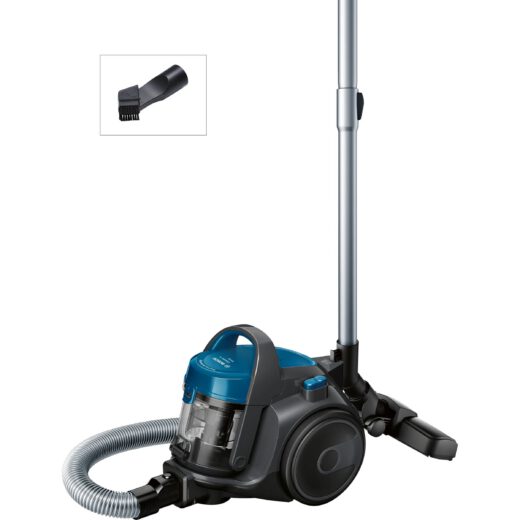 Aspirator fără sac BOSCH Serie 2 Cleann’n BGS05A220  Aspirare uscată  700W  Praf 1.5l  Cablu 6m  Filtru igienic EPA12  Mâner ergonomic  AirCycle  Motor HiSpin  Perie cu clapetă  78dBA  G4.4kg  Laguna Blue