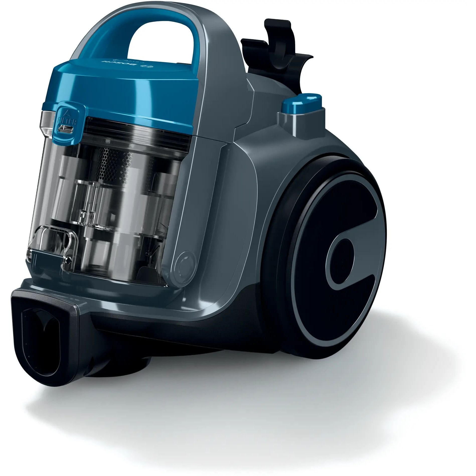 Aspirator fără sac BOSCH Serie 2 Cleann’n BGS05A220, Aspirare uscată, 700W, Praf 1.5l, Cablu 6m, Filtru igienic EPA12, Mâner ergonomic, AirCycle, Motor HiSpin, Perie cu clapetă, 78dBA, G4.4kg, Laguna Blue