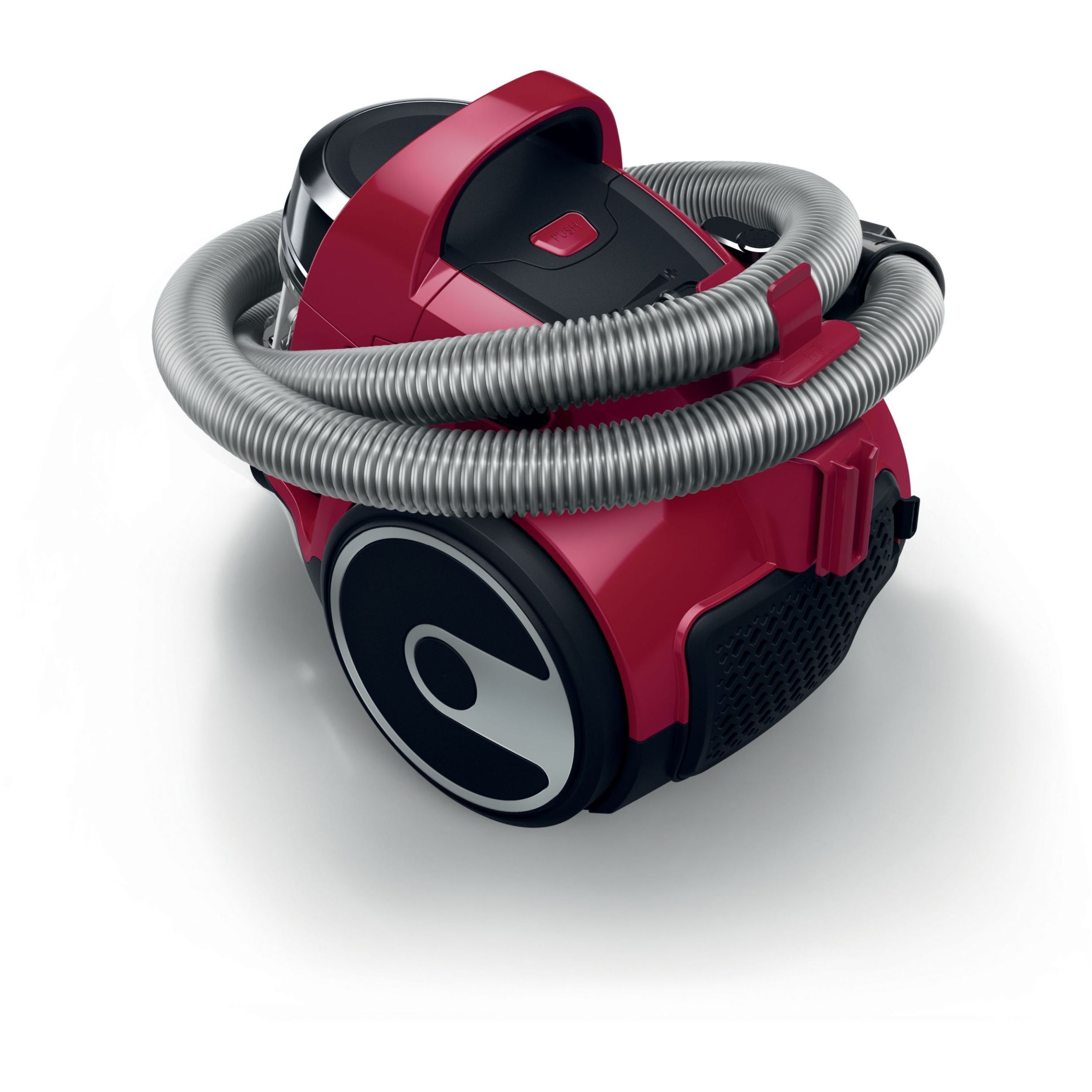 Aspirator fără sac BOSCH Serie 2 Cleann’n BGC05AAA2, Asp uscată, 700W, Praf 1.5l, Cablu 6m, 78dBA, Filtru igienic EPA12, Mâner ergonomic, 3 roți, AirCycle, HiSpin, Perie cu clapetă, 4.4kg, Chilli Red