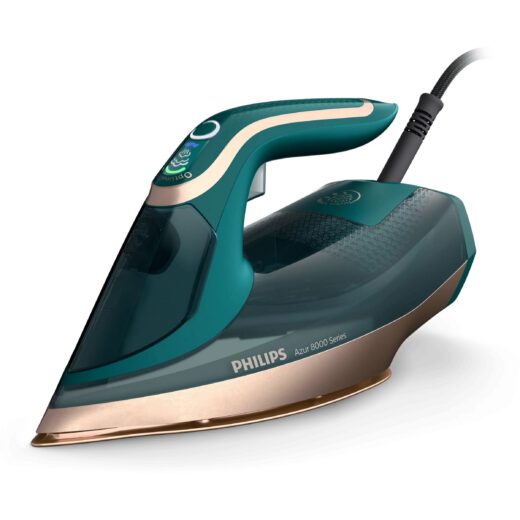 Fier de călcat cu abur Philips Azur Seria 8000 DST8030/70  3000W  Continuu 80g/min  Jet 240g  Rezervor 350ml  Talpă SteamGlide Elite  OptimalTEMP  Oprire automată  C2.5m  G1.78kg  Opal Green