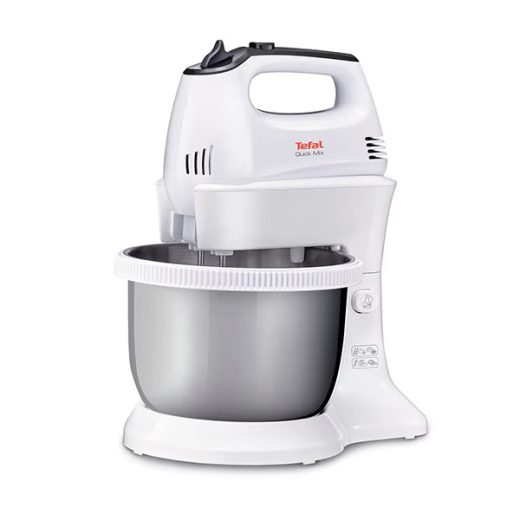 Mixer cu bol TEFAL Quick Mix HT312138, 3.5l, 300W, 5 trepte viteza, alb-argintiu