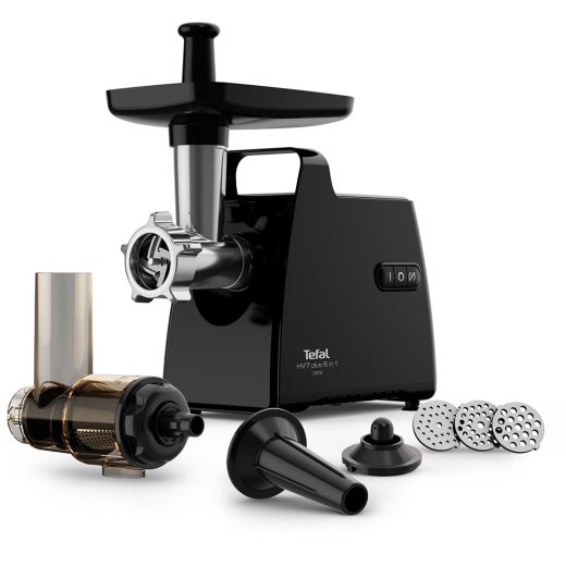 Masina de tocat carne TEFAL NE553838, 2.8kg/min, 2000W, accesoriu carnati/suc de rosii/kebbe, negru
