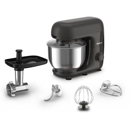 Robot de bucatarie TEFAL Bake Essential QB161H38, vas 4.8l, 800W, 6 trepte viteza, negru