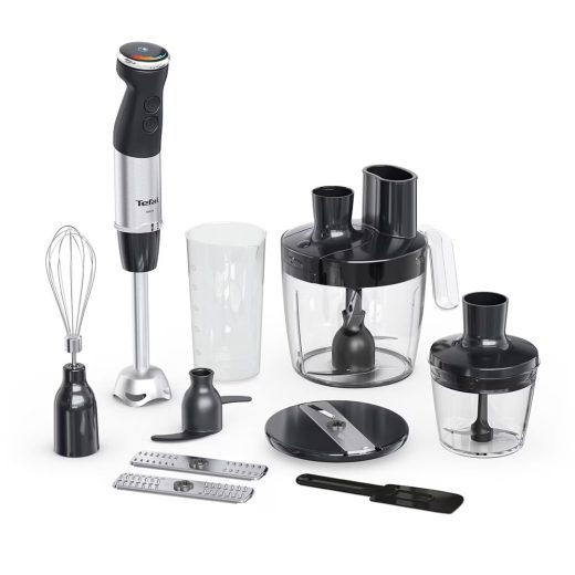 Mixer vertical TEFAL Quickchef+ HB67G830, 0.8l, 1000W, 20 trepte viteza, negru-argintiu