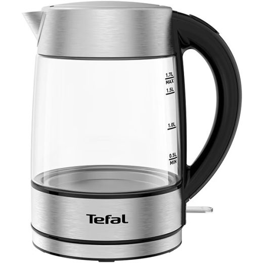 Fierbator apa TEFAL Glass KI772D38, 1.7l, 2200W, argintiu-negru