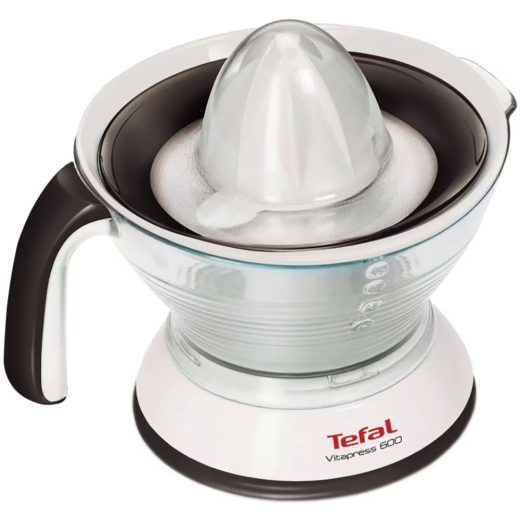 Storcator citrice TEFAL Vitapress ZP300138, 0.6l, 25W, 1 treapta viteza, alb-negru