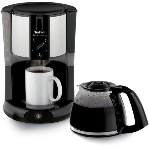 Cafetiera TEFAL Subito Mug CM290838, 1.25l, 1000W, 10 cesti, negru-argintiu