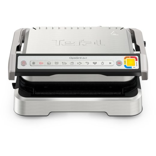 Gratar electric TEFAL OptiGrill 2in1 GC772D30, 9 programe, 2100W, argintiu-negru