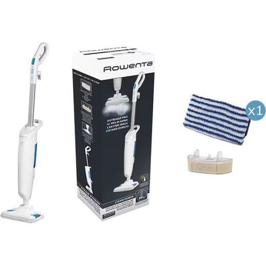Mop cu aburi ROWENTA Steam Power RY6537WI, 0.6l, 1200W, alb-albastru