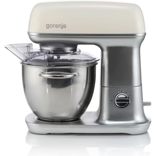 Robot de bucatarie GORENJE Retro Colection MMC1000RL, vas 4.5l, 1000W, 7 trepte viteza, argintiu-crem