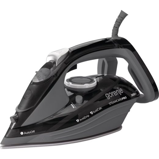 Fier de calcat GORENJE SIH2600BKG, 2600W, 95g/min, 350ml, talpa ceramica, negru