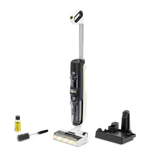 Aspirator vertical cu spalare KARCHER FCV 4 10561310, 0.5l, 18V, pana la 45 min, negru-galben
