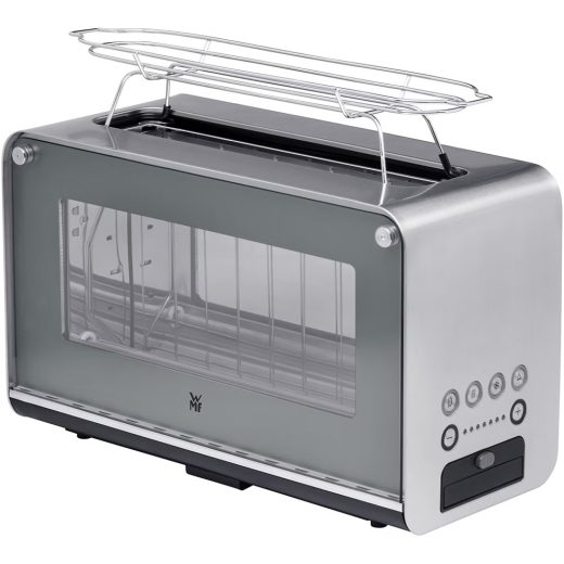 Prajitor de paine WMF Lono Glass 414140011, 2 felii, 1300W, gri-argintiu