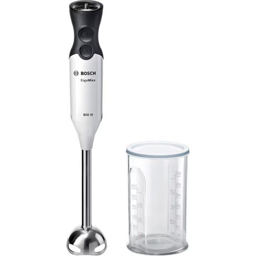 Mixer vertical BOSCH ErgoMixx MS61A4110, 0.6l, 800W, 12 trepte viteza, alb-gri inchis