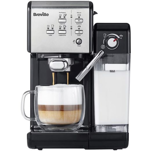 Espressor manual BREVILLE Prima Latte II VCF108X-01, 1.5l, 1050W, 19 bar, argintiu-negru