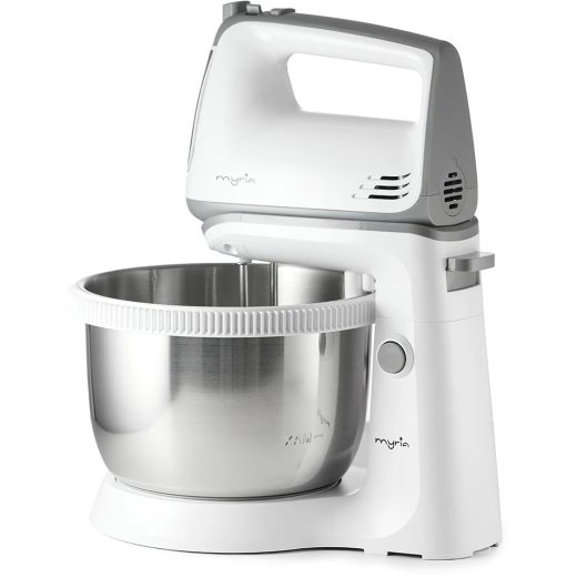 Mixer cu bol MYRIA MY4024, 3.4l, 300W, 5 trepte viteza, alb-gri