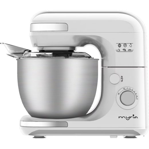 Mixer cu bol MYRIA MY4098, 5l, 600W, 7 trepte viteza, alb-argintiu