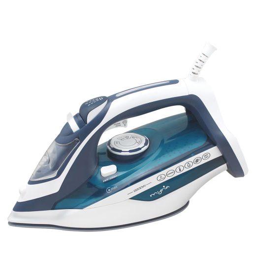 Fier de calcat MYRIA MY4554, 2200W, 80g/min, 450ml, talpa ceramica, albastru-alb