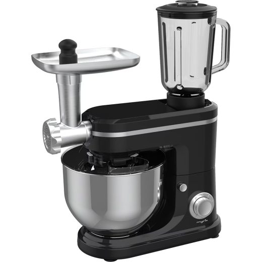 Robot de bucatarie MYRIA MY4713, vas 6l, blender 1.5l, 1500W, 6 trepte viteza, negru-argintiu