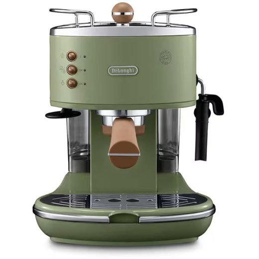 Espressor manual DELONGHI Icona Vintage ECOV 311.GR, 1.4l, 1100W, 15 bar, sistem Cappuccino, verde-negru