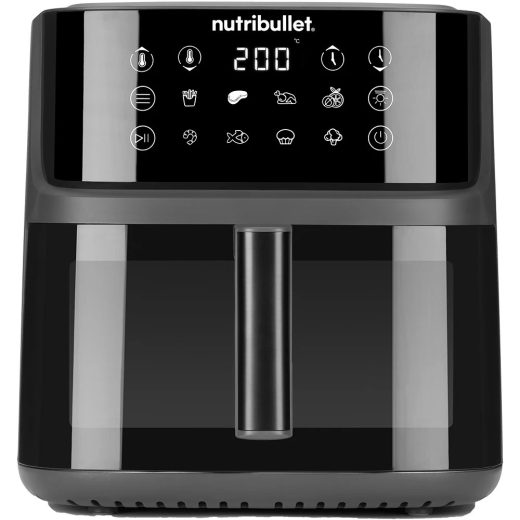 Friteuza cu aer cald NUTRIBULLET CrispLite Vision NBA0811DG, 8l, 2.6kg, 2000W, negru-gri inchis